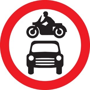 An example of a red circle road sign